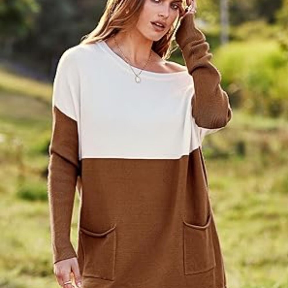 Women's Oversized Color Block Drop Shoulder Patch… - image 8